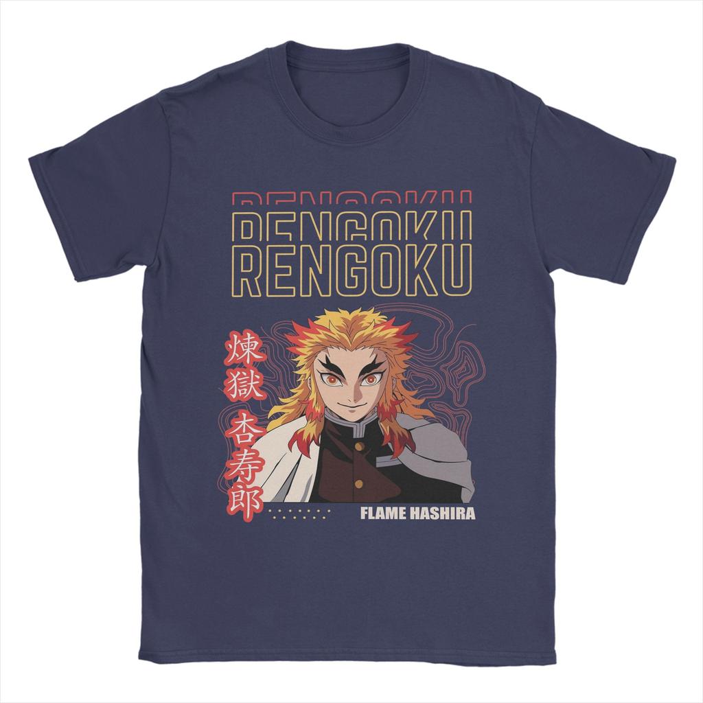 Hipster Rengoku Kyojuro Demons Slayers Tshirt For Unisex Crewneck 100 Cotton T Shirts Short Sleeve Tees Gift Idea Tops