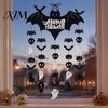 Seasonal Event Accessories Happy Halloween Bat Hanging Door Sign, Spooky Skull Spider Paper Holiday Theme Decorations Ornament, Large Wall Hanger for