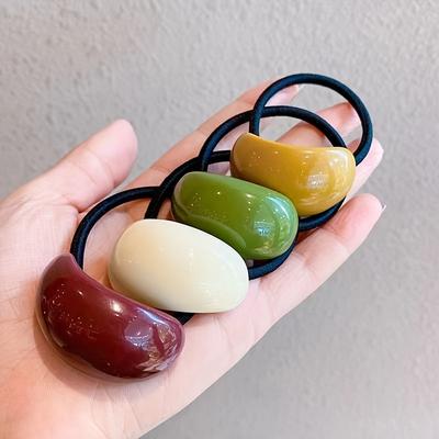 4Pcs Cute Candy Colored Rubber Band Hair Bands, Suitable for Casual Hairstyles, Sweet and Elegant Multifunctional Hair Cords