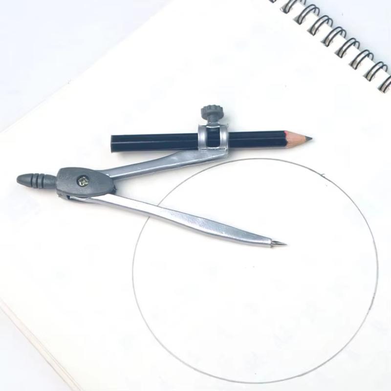 Set Bussola Metallica Bloccabile Resistente alla Ruggine Strumento per Disegno Adatto a Penne da 0,39 Pollici per Lezioni di Matematica Progettazione Architettonica