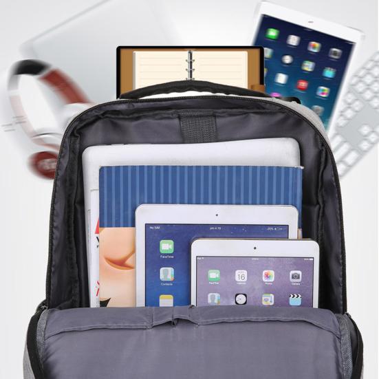 Unisex Batoh na notebook Oxford Tkanina Vodotěsný Batoh Vícekomorový Batoh s USB nabíjecím portem pro Služební cestu Práci Školu