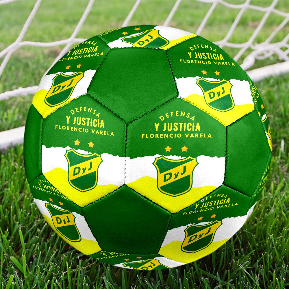 Defensa y Justicia Indoor Soccer Ball Colorful All Ages Size 5 Machine Stitched PVC Competition Ready Durable High-Bounce