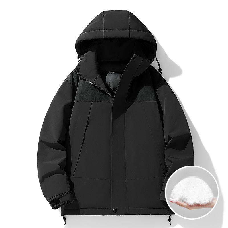Winter New Men's Korean Style Contrasting Color Hooded Thickened and Warm 90 White Duck Down Down Jacket Trendy Couple Versatile Jacket