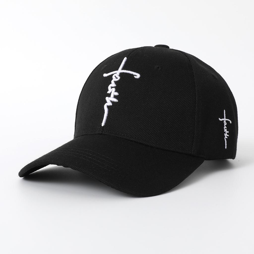 Cross Embroidery Hat Spring And Summer Outdoor Travel Shade Sun Hat Leisure Sports Baseball Cap