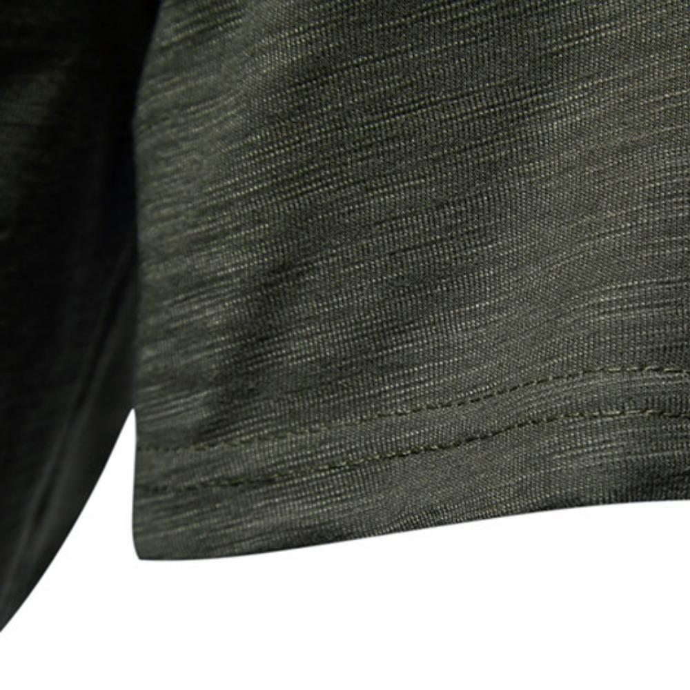 Pánská trička Henley s límečkem léto ležérní jednobarevné tričko s krátkým rukávem vysoce kvalitní topy