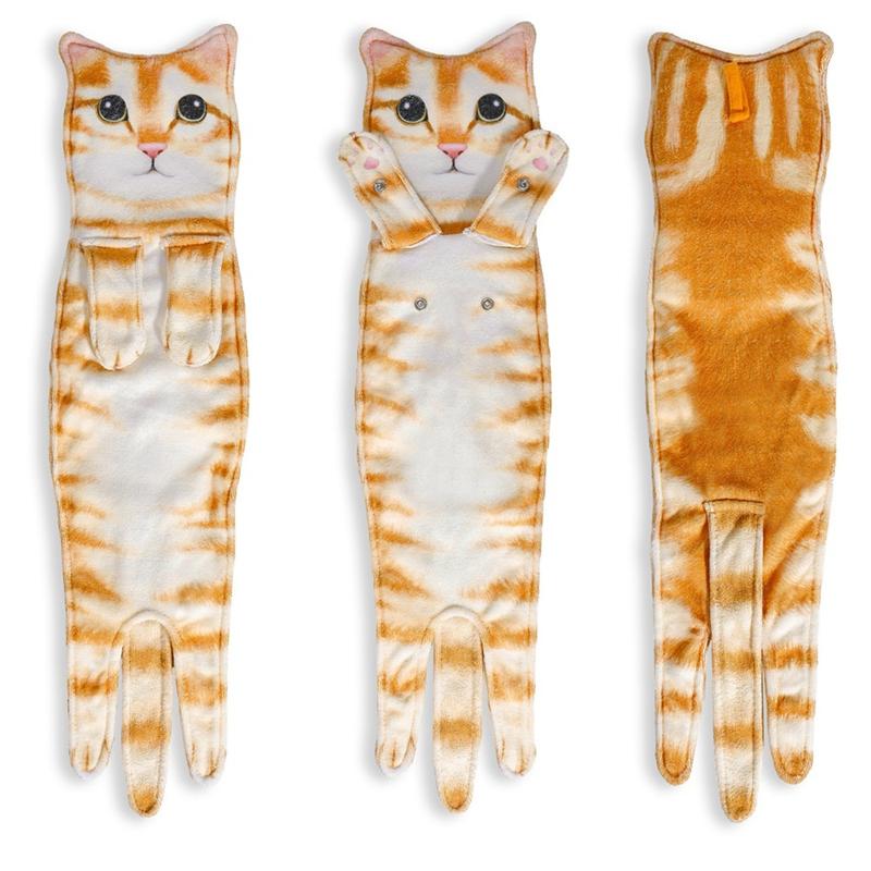 ABHS-Funny Cat Hand Towels, Kitchen And Bathroom Hand Towels, Quick-Drying Soft Absorbent Microfiber Towels