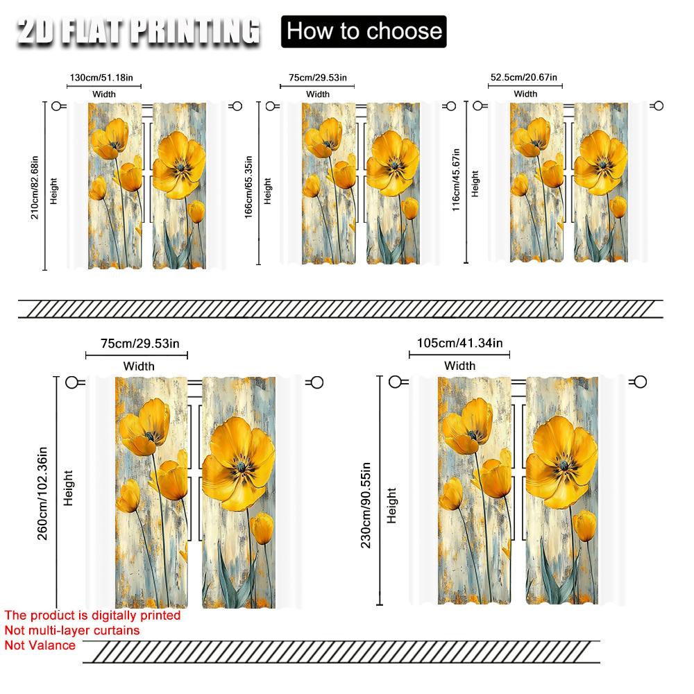 2pc,   Scene Curtain Flowers and Plants Versatile Fabric,Without Electricity Holiday Decorations Perfect for Holiday Home Decor
