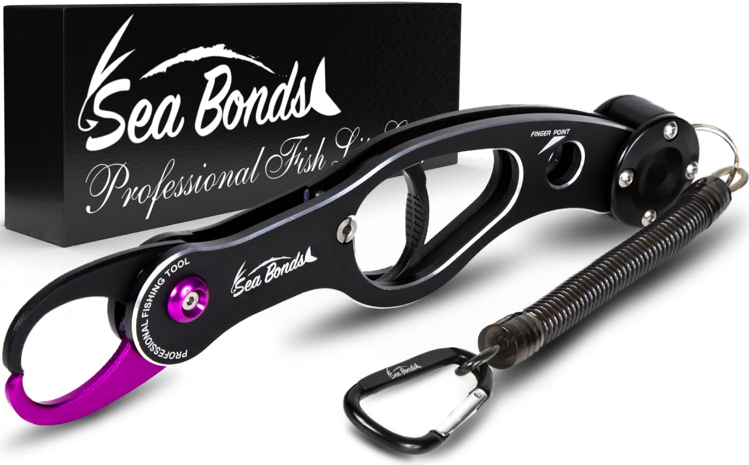Seabons Fish Grip, Ultralight, Rustproof, Aluminum Alloy, 30kg Load Capacity, Fishing Grip with Carabiner, Purple