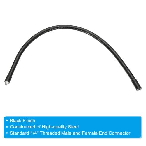 PATIKIL 20" Gorse Neck 3/8" Female To 1/4" Male Thread Metal Universal Hose Flexible Arm Gorse Neck Tube Extension Holder for Action Camera, Phone, Mi