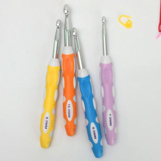 Grand crochet ergonomique avec poignée antidérapante, crochet pour fil épais