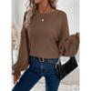 Women S Solid Color Crew Neck Long Sleeve Loose Fit Casual T Shirt