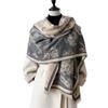 Imitation Cashmere Scarf Female Plant Retro Versatile Student Thickened Scarf Dual-Purpose Air Conditioner Shawl Outside