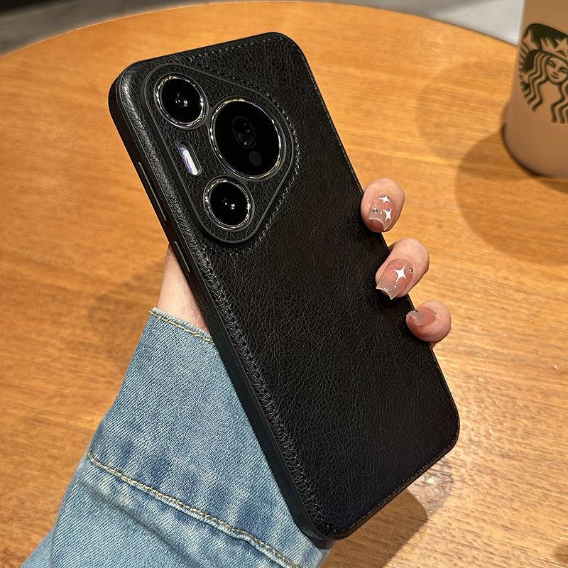 Luxury Vintage Leather Case for Huawei Pura 70 Ultra Mate 40 50 60 Pro Retro Shockproof Silicone Lens Protection Back Cover Etui