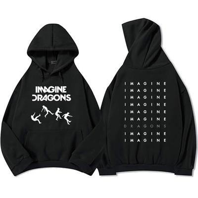 Streetwear Unisex Loom Tour 2025 Imagine Dragons Długie rękawy Zimowe bluzy z kapturem i kieszeniami Ubrania