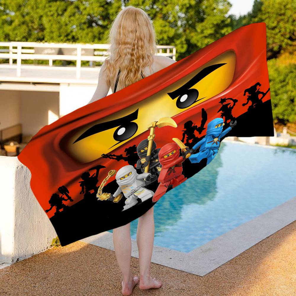 Cartoon N-Ninjago Anmie Beach Towel Colorful Bath Towels for Girl Microfiber Quick Dry Custom Sand Free Beach Yoga Spa Gym Pool
