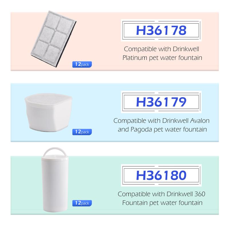 Compatible with Drinkwell 360 Fountain Cat Water Fountain Filters Replacement Filters Water Fountain Replacement Filter
