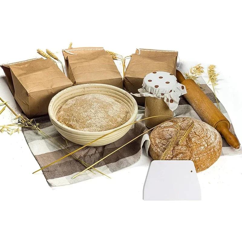 Handmade Rattan Bread Proofing Basket Oval Round Baking Mold Bowl Dough Wicker Bakers Proving Baskets Kitchen Accessories