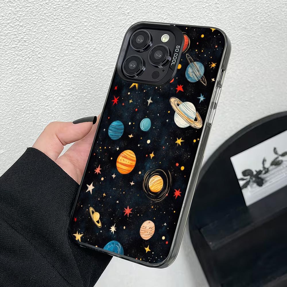Cartoon Universe Planet Pattern Phone Case Suitable for iPhone 17 16 15 14 13 12 11 Pro/Max/Plus Anti Drop and Anti Shock