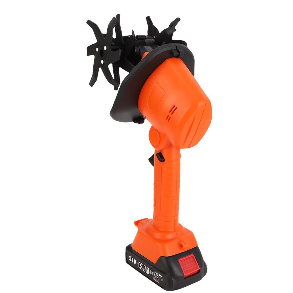 Kabelloser Mini-Bodenfräse 235 U/min für den Garten Elektrisch mit 4 Reihen Zinken 2 x 1,5Ah Akkus 1 Ladegerät 4 Zoll