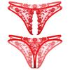 Adult Men Lingerie Briefs Flower Embroidery Lace Thong Underwear