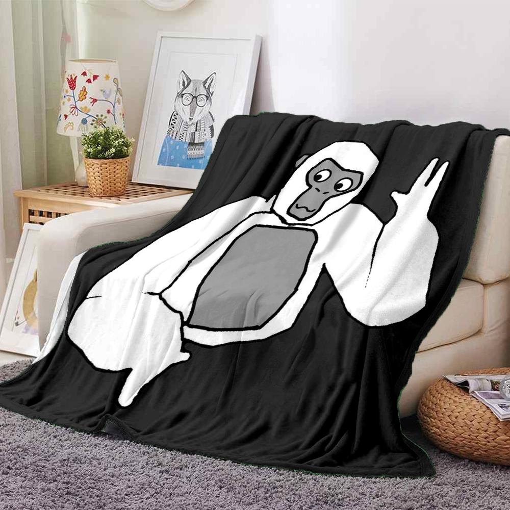 1Pc Gorilla Party Celebration Blanket For Couch Bed Plush Cozy Fuzzy Blanket Super Soft Warm Blankets For Fall And Winter 091896