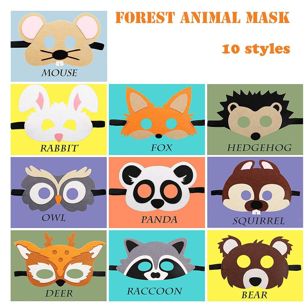 JAHEMU Animal Face Masks, Halloween Masks, Felt Masks, Photo Props, Masquerade Masks, Birthday Masks, Christmas Masks, Halloween Masks, Party