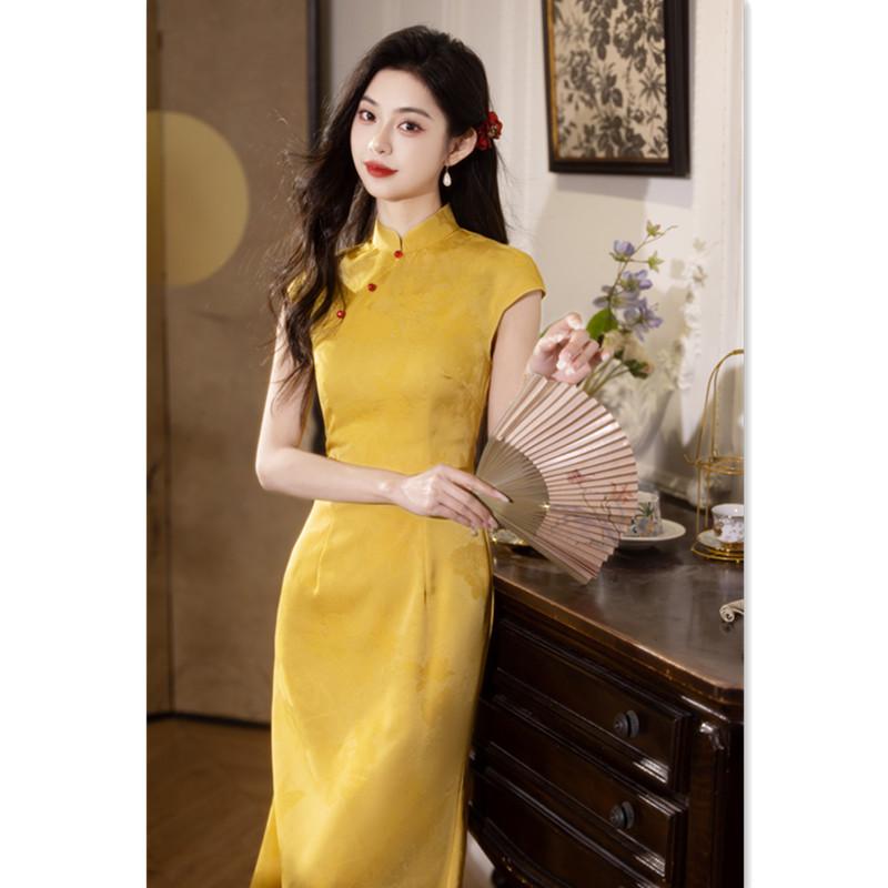 Modern fashion improved new Chinese long fish tail cheongsam summer new young women can wear cheongsam every day