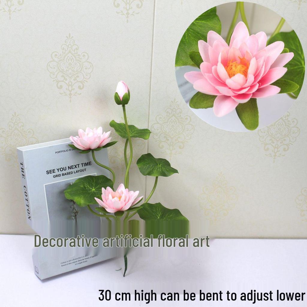 Artificial Lotus Flowers for Buddha Altar, Decorative Silk Bonsai, and Small Guanyin Ornaments
