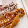 Pastoral Floral Print Long Ribbon Hair Ties Romantic Flower Patterned Ponytail Holders Fresh Spring Style Decorative Headwear