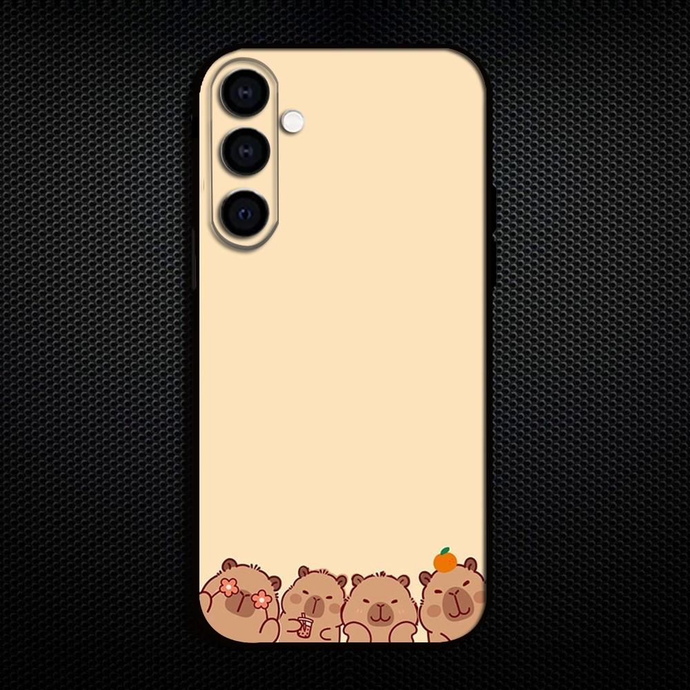 Cute Capybara Funny Phone Case For Samsung Galaxy A73/A72/A71/A70/A53/A52/A51/Others Soft Black Shell