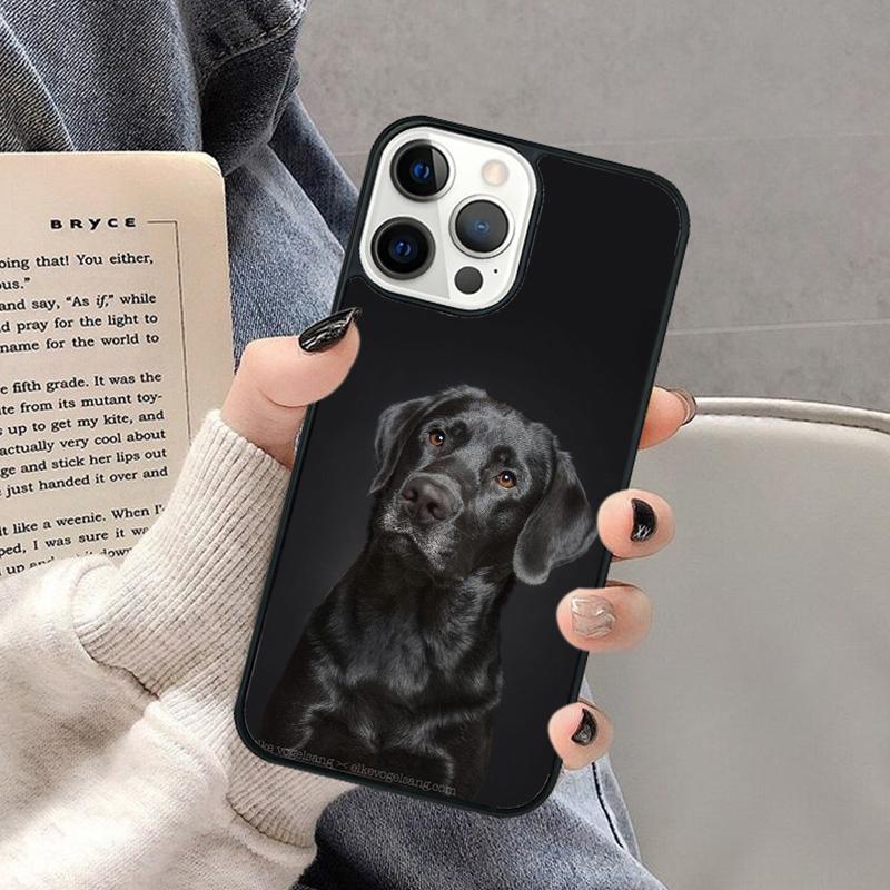 Black Labrador Retriever Animal Dog Phone Case for iPhone 17 Air 16 16e 15 Plus for Apple 13 11 12 14 Pro Max Cover