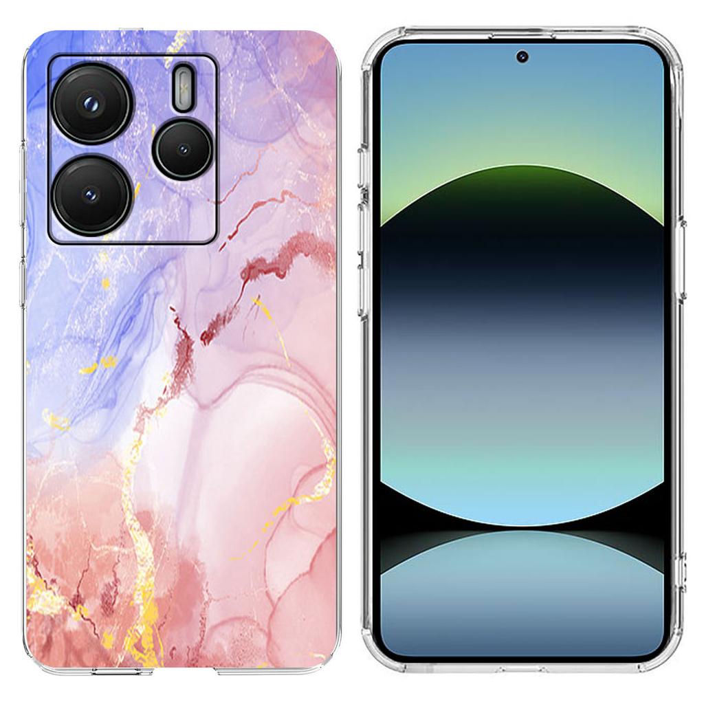 For Xiaomi Redmi Note 14 4G (164.84mm) Case Marble Pattern Printing Soft TPU Phone Cover