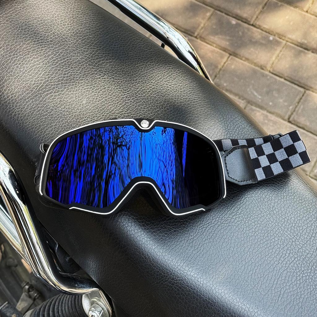 Kask motocyklowy retro motokrosowy gogle pilotażowe jet vintage motocyklowe skuterowe okulary offroadowe okulary