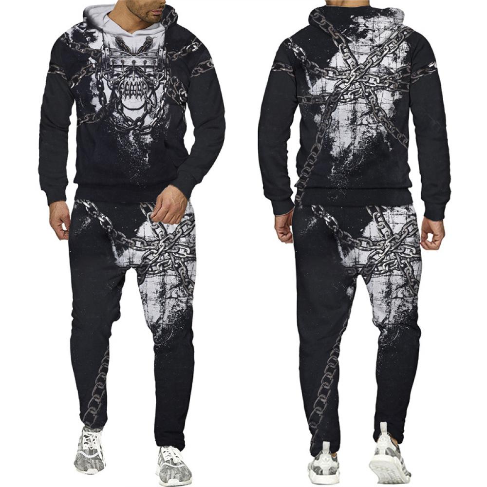 Готическая толстовка с принтом черепа/спортивный костюм с 3D-принтом — фото 21