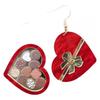 Hot Sale Valentine's Day Love Earrings Peach Heart Rocket Gift Box Ice Cream Burgundy Retro Premium Earrings