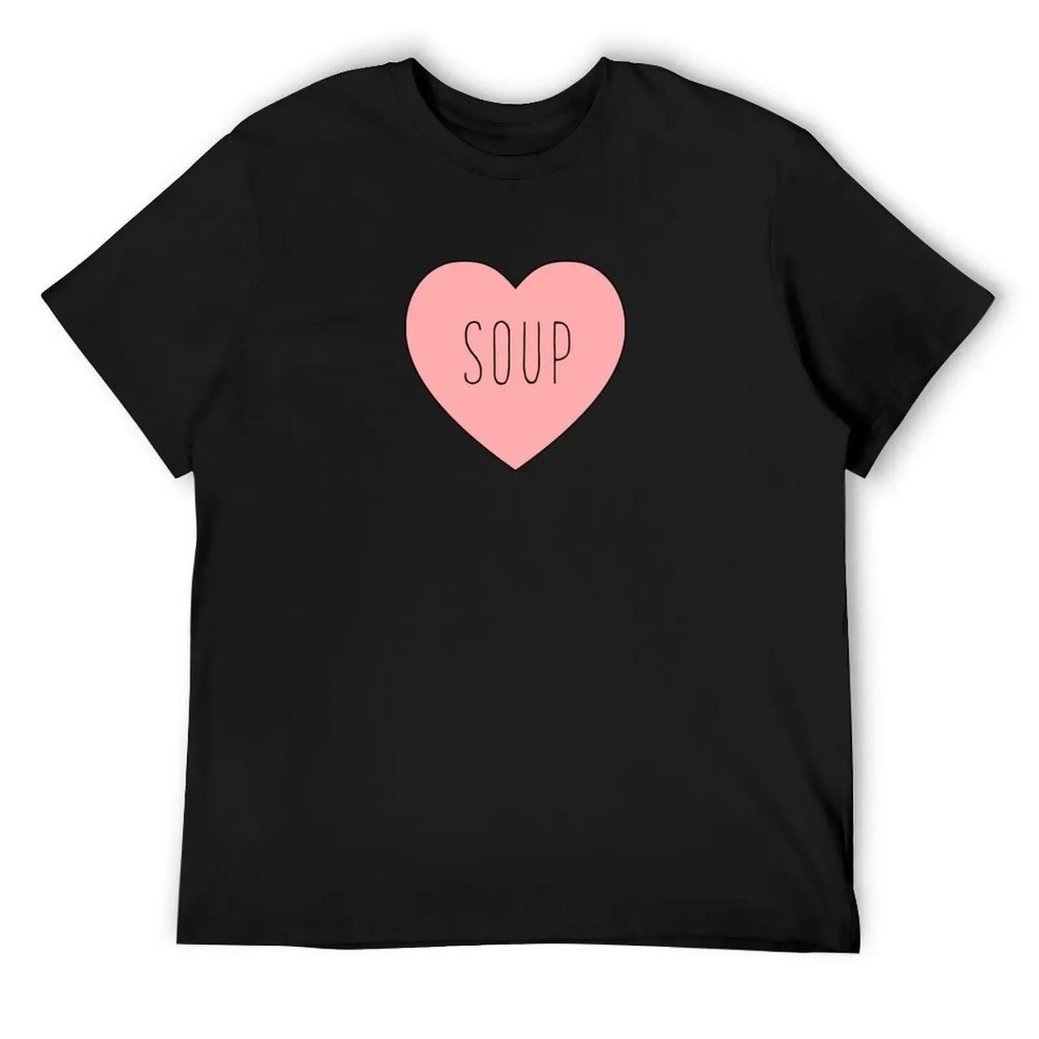 I Love Soup Heart T-Shirt blue archive cheap stuff man t shirt aesthetic clothes fitted t shirts for men S