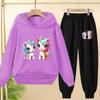 Cute Printed Hooded Sportswear Sets and Casual Sportswear Pants for Autumn and Winter Are Suitable for Boys and Girls Aged 3to12