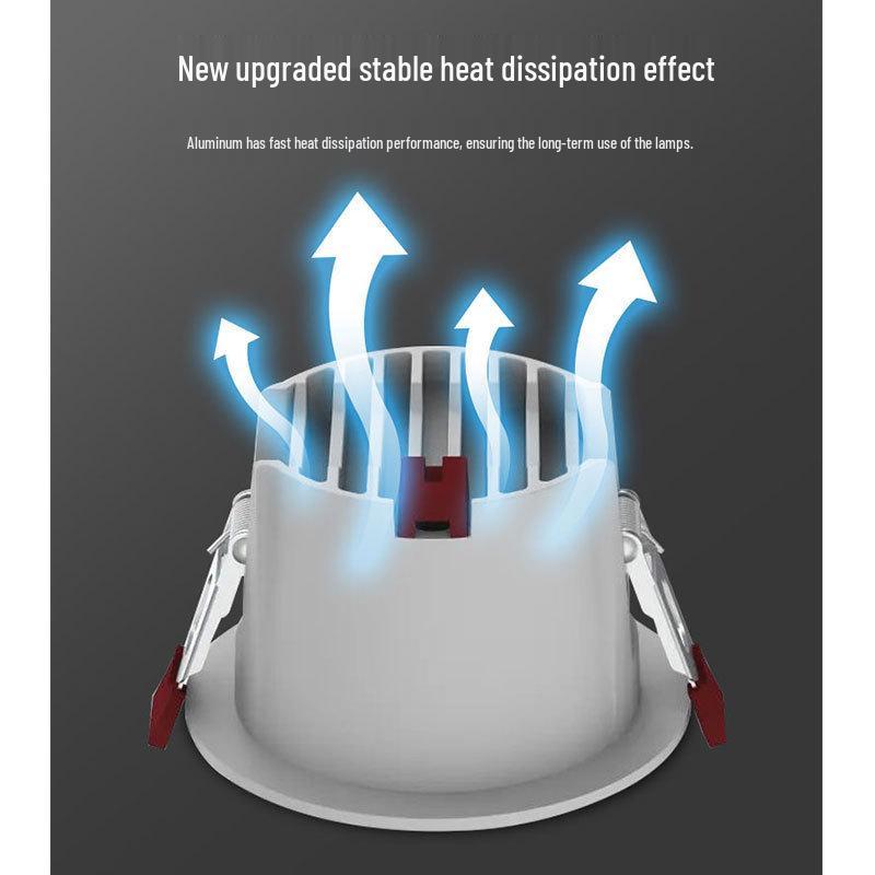 Embedded Anti-Glare COB Downlight: Narrow Edge, Deep Cup, Mainless Series for Hotel and Home Ceiling