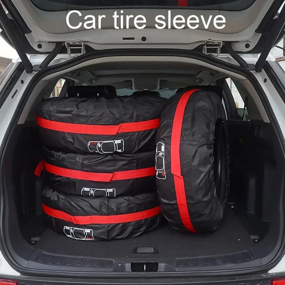 AD Universal 4 Stück Reserveradabdeckung Hülle Polyester Autoreifen Aufbewahrungstaschen Automobil Reifen Zubehör Auto Fahrzeug Radschutz
