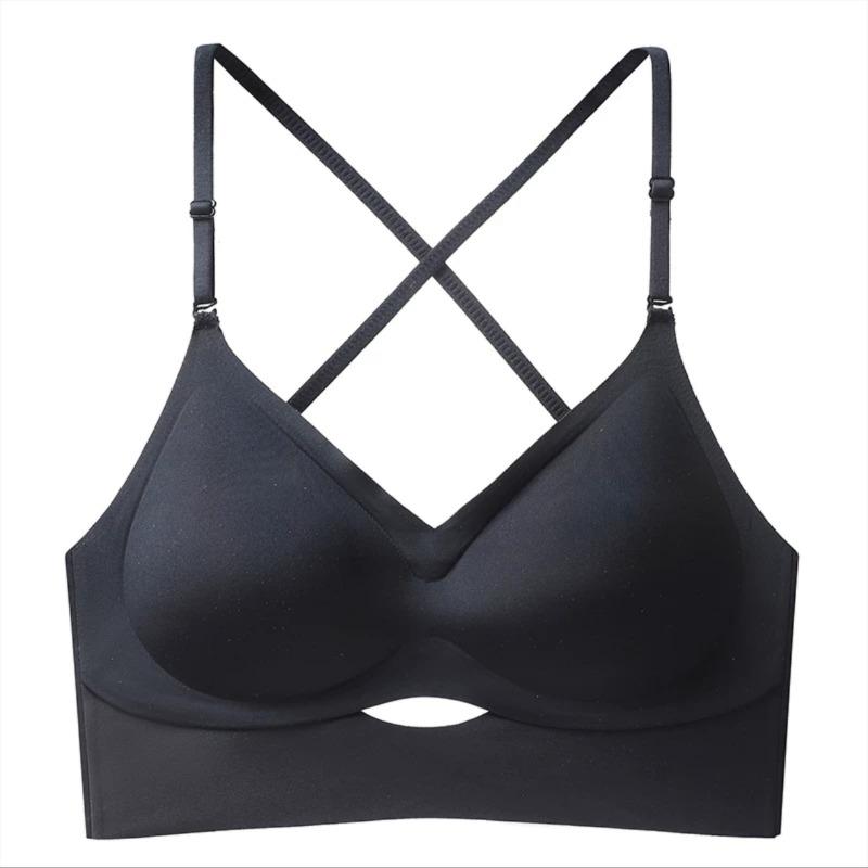 Underwear women's seamless sexy invisible new thin summer cross backless large neck back bra