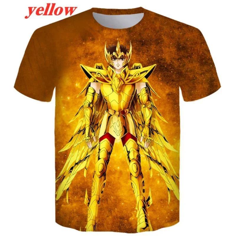 Summer Men's and Womens's Casual Harajuku Short Sleeve New Fashion Anime Saint Seiya 3D Print T-shirt Tops Christmas