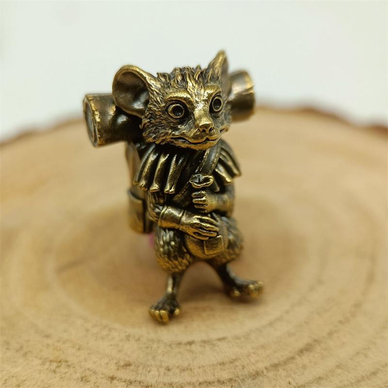Rat Traveler Brass Knife Beads Animal Mouse Edc Diy Paracord Woven Bracelets Lanyard Pendants Accessories Outdoor Tool Hangings