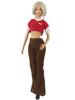 Red Fashion Clothes Set For Barbie Doll Outfits Crop Top Shirt Pants Hat Purse Bag 1/6 Dollhouse Accessories Kids Toys Gift