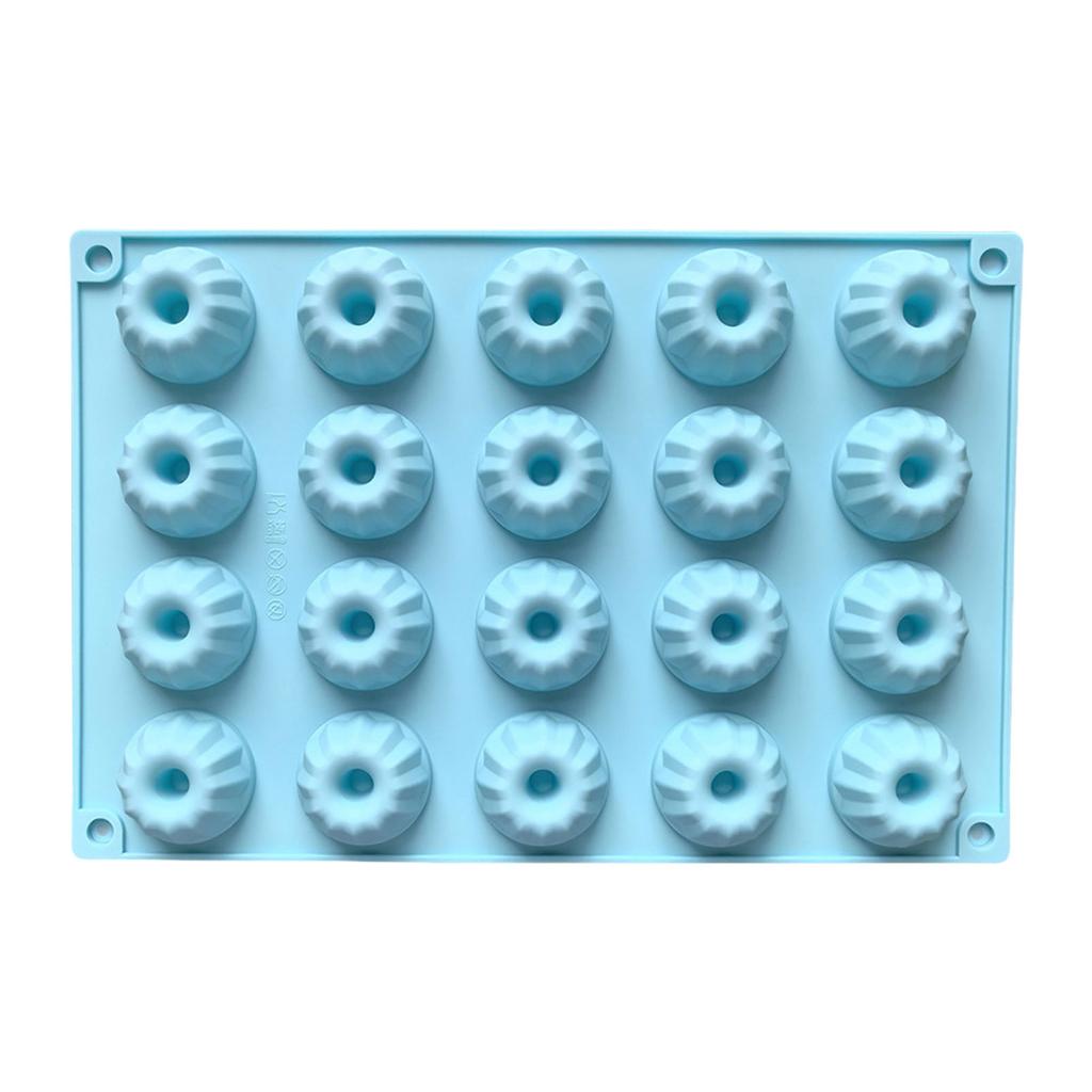 Functional 20 Slot Mini Silicone Bundt Cake Moulds Non Stick Baking Moulds For Cakes Muffins Brownies And Puddings