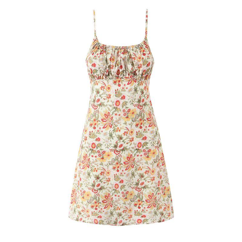 

Huaye Sweet Poetry Real Show Figure French Romantic Pure Desire Style Sweet Floral Holiday Atmosphere Sense Sling Dress Flower Wild Sweet Poem L