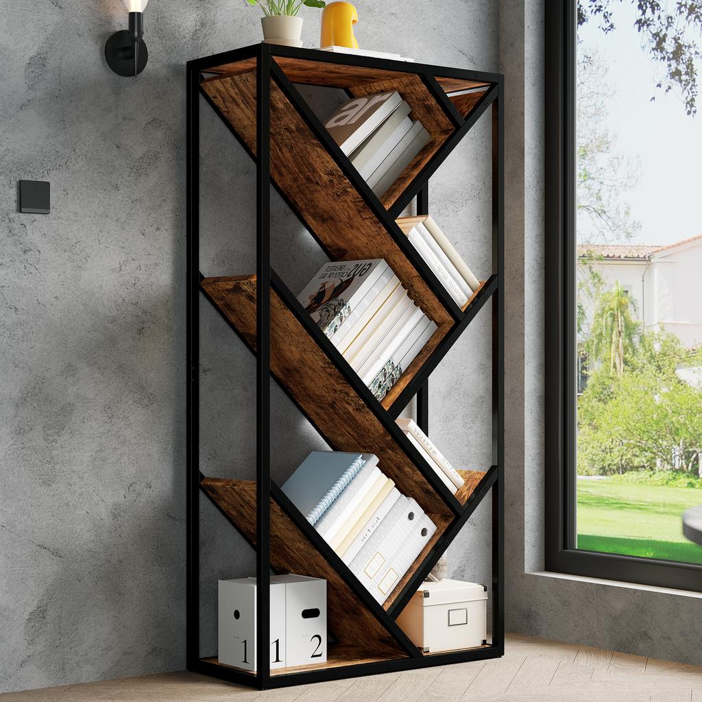 80×35×160 cm Tree Standing Shelf 8 Levels, Corner Shelf Space-Saving, Storage Shelf for Bedroom, Living Room, Home Office, Sturdy, Anti-Tip, Bookshelf