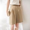 Premium Mulberry Silk High-Waisted Bermuda Shorts for Women