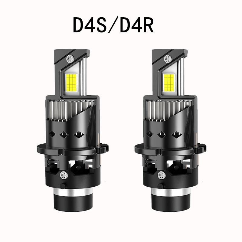 

2 шт. светодиодных фар D1S D3S 6000K белого света супер яркая D2S D2R D4S D4R двухсторонняя чип-автолампа полностью металлический гальванический корпус