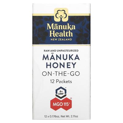Manuka Honey Portable, UMF 6+, MGO 115+, 12 balení, 5 g (0,176 oz) každý.