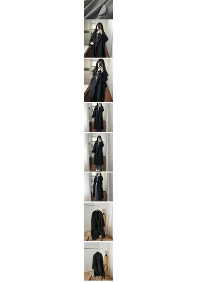 Oatmeal Double-Sided Cashmere Women's Mid-Length Coat - 2023 Autumn/Winter Korean Hepburn Style